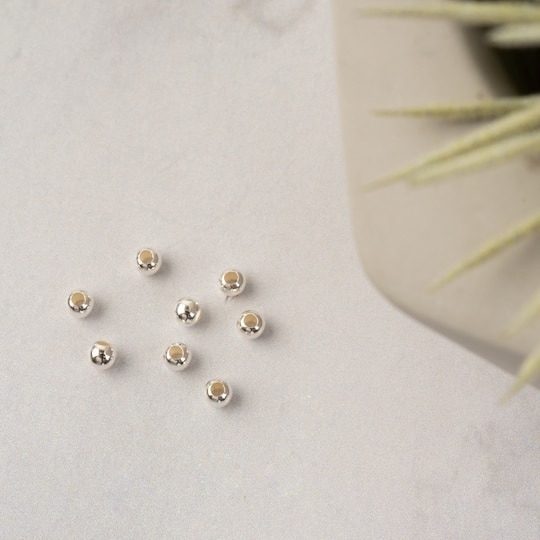 3mm Large Hole Sterling Silver Crimp Beads, 8ct. by Bead Landing™